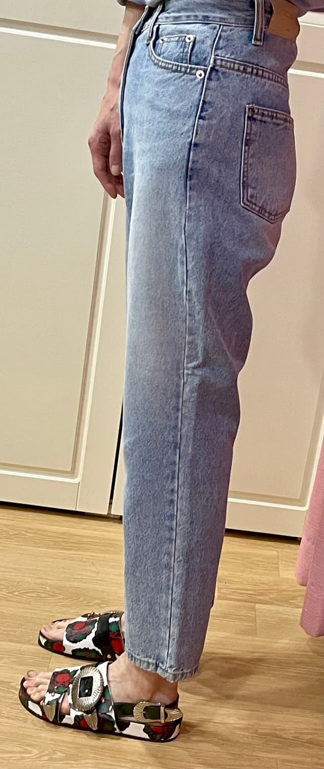 LONDON FLAT 런던플랏 빈티지 연청 하이웨스트 크롭데님/ M 상품이미지9