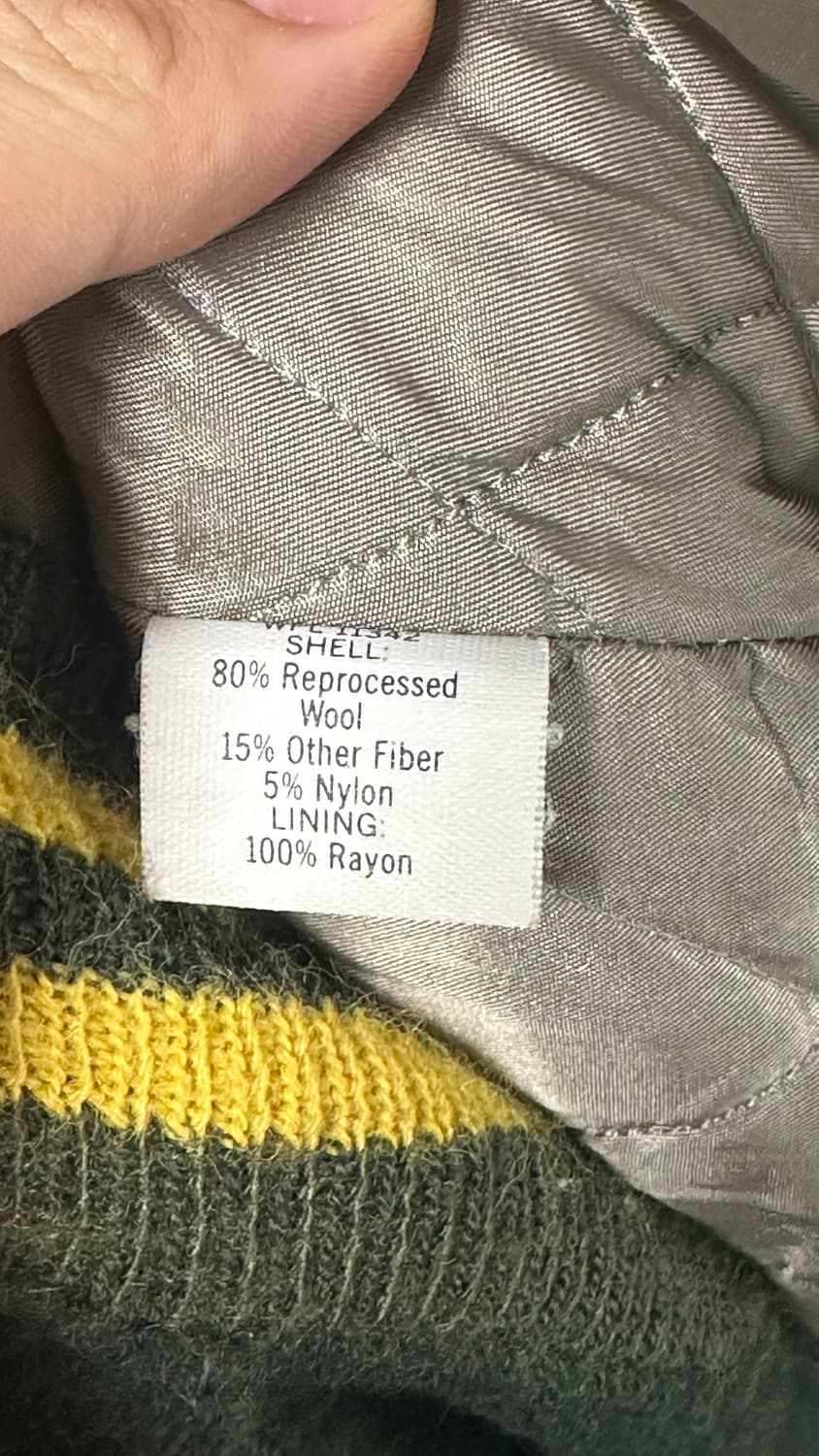 골든베어 다크그린 레더 배색 야구 점퍼 L 상품이미지6