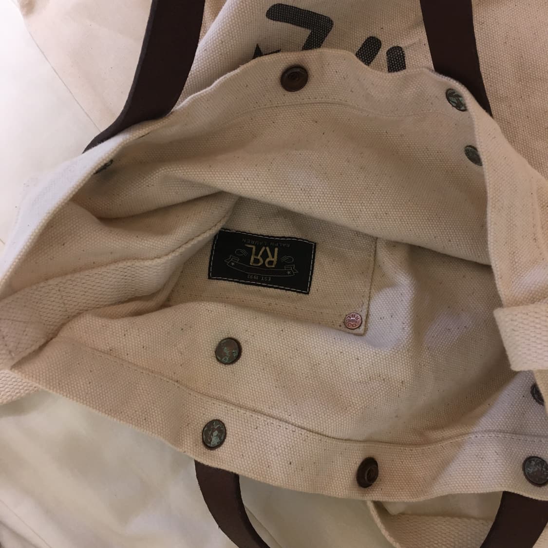 RRL 캔버스 로고 토트백 아이보리 가방 상품이미지4