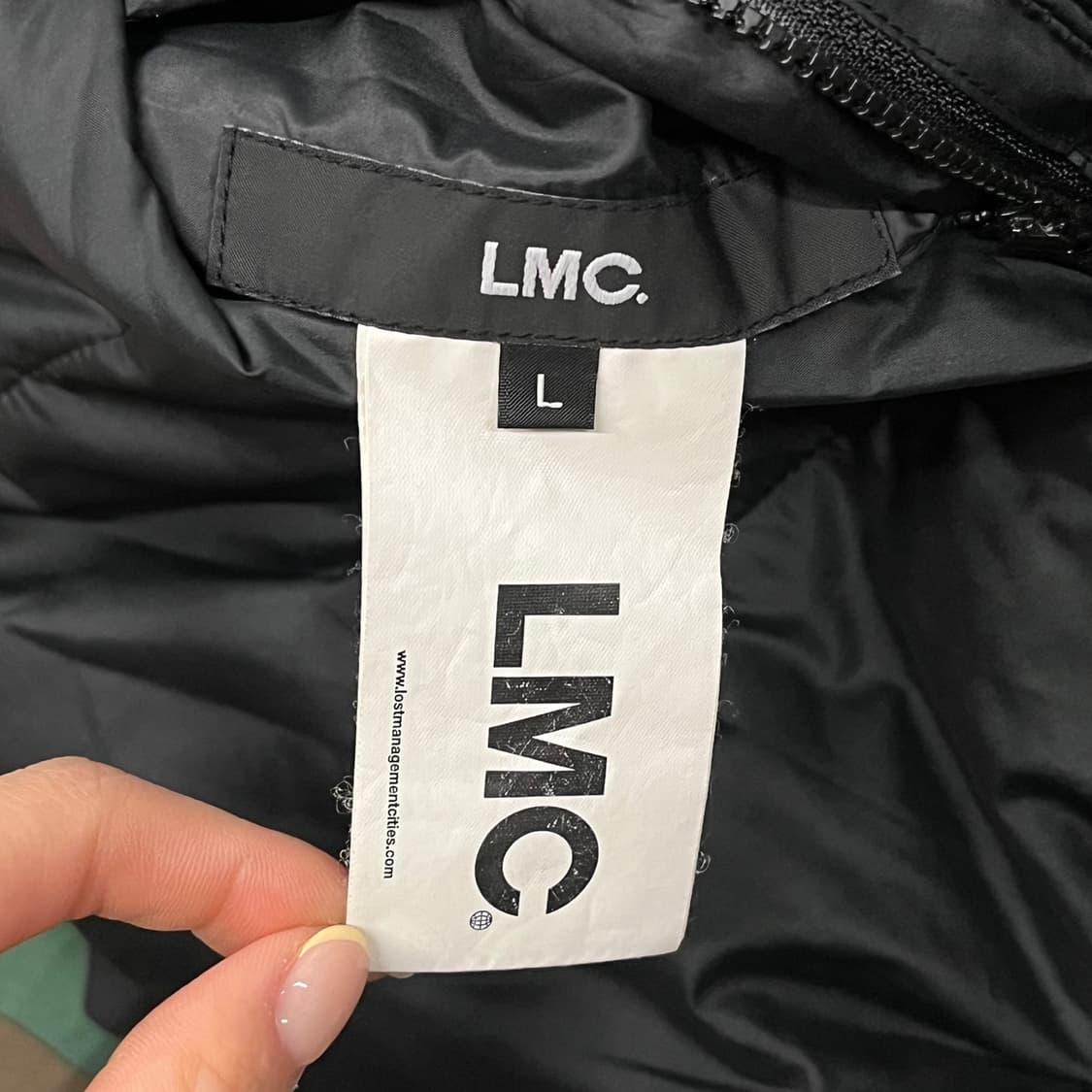 [정품/L] LMC 블랙 카모 후드 양면 패딩 점퍼 b15 상품이미지7