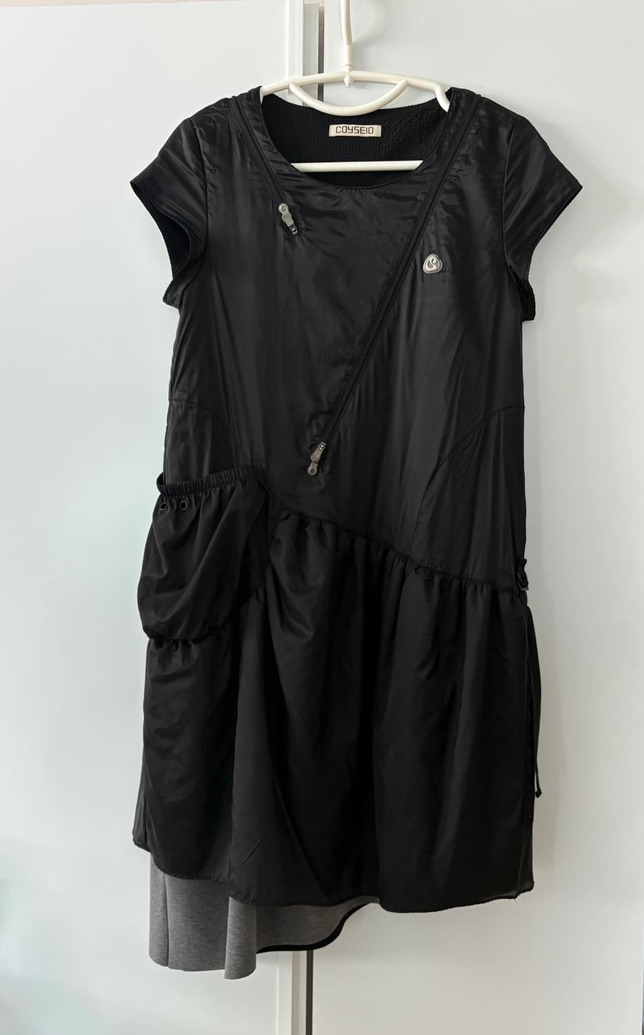 코이세이오 퍼프 셔링 원피스 블랙 상품이미지2