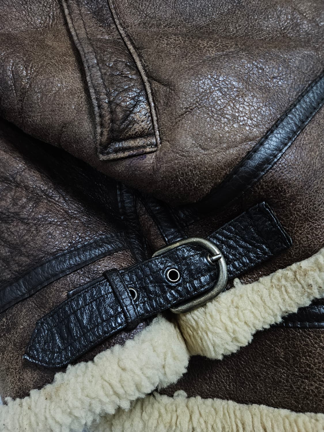 B-3 양가죽 양털 무스탕 브라운 상품이미지8