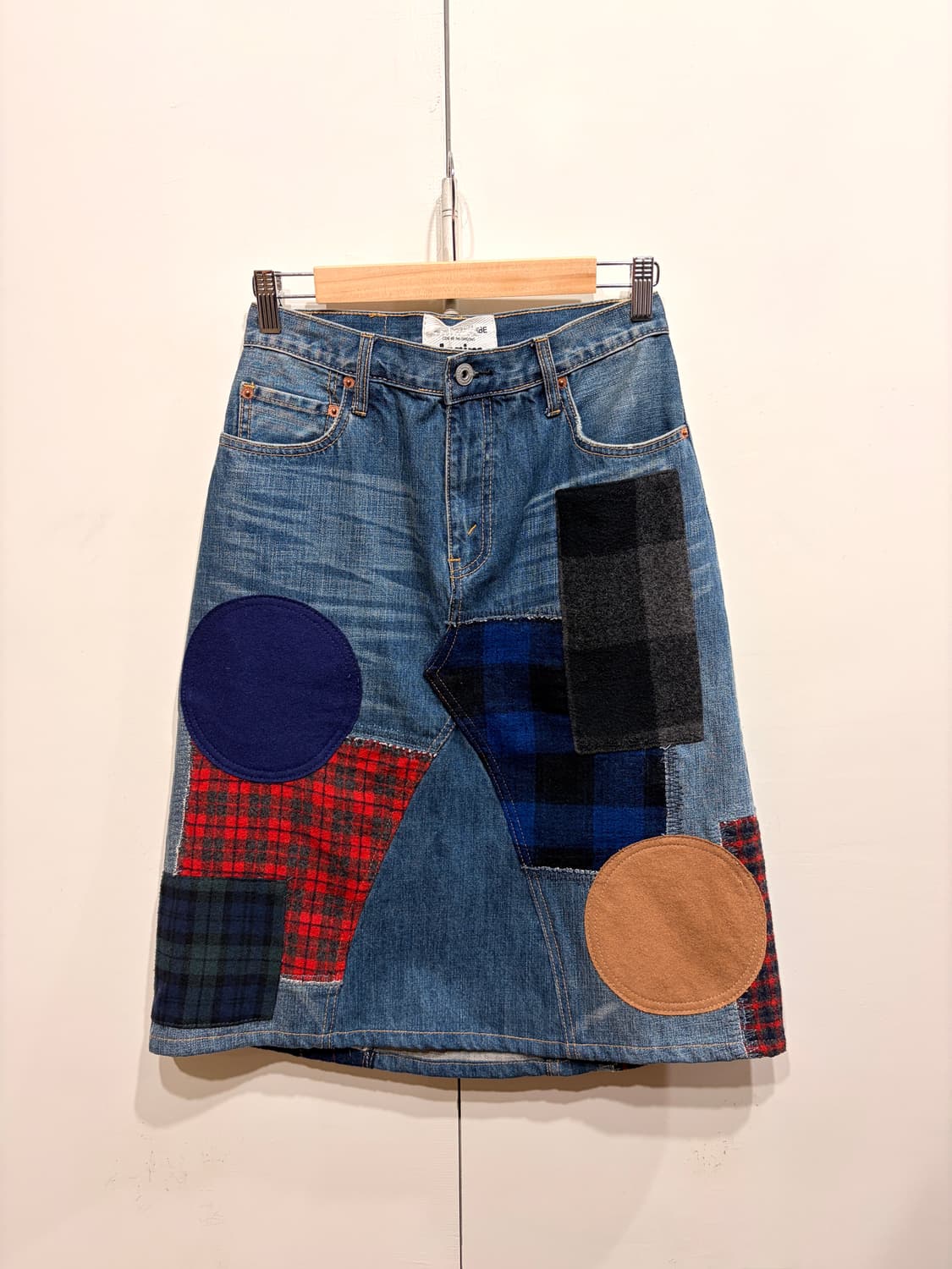 준야와타나베 패치워크 데님 스커트 상품이미지1