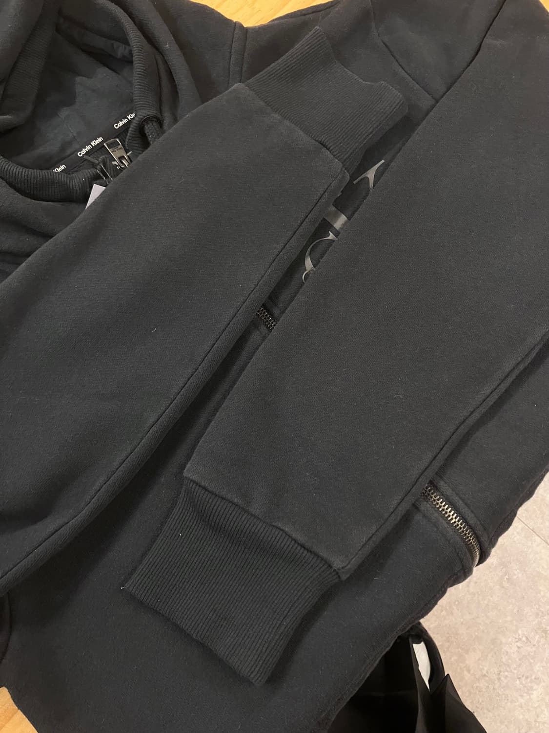 캘빈클라인 기모 후드집업 블랙 S #csz3782 상품이미지7