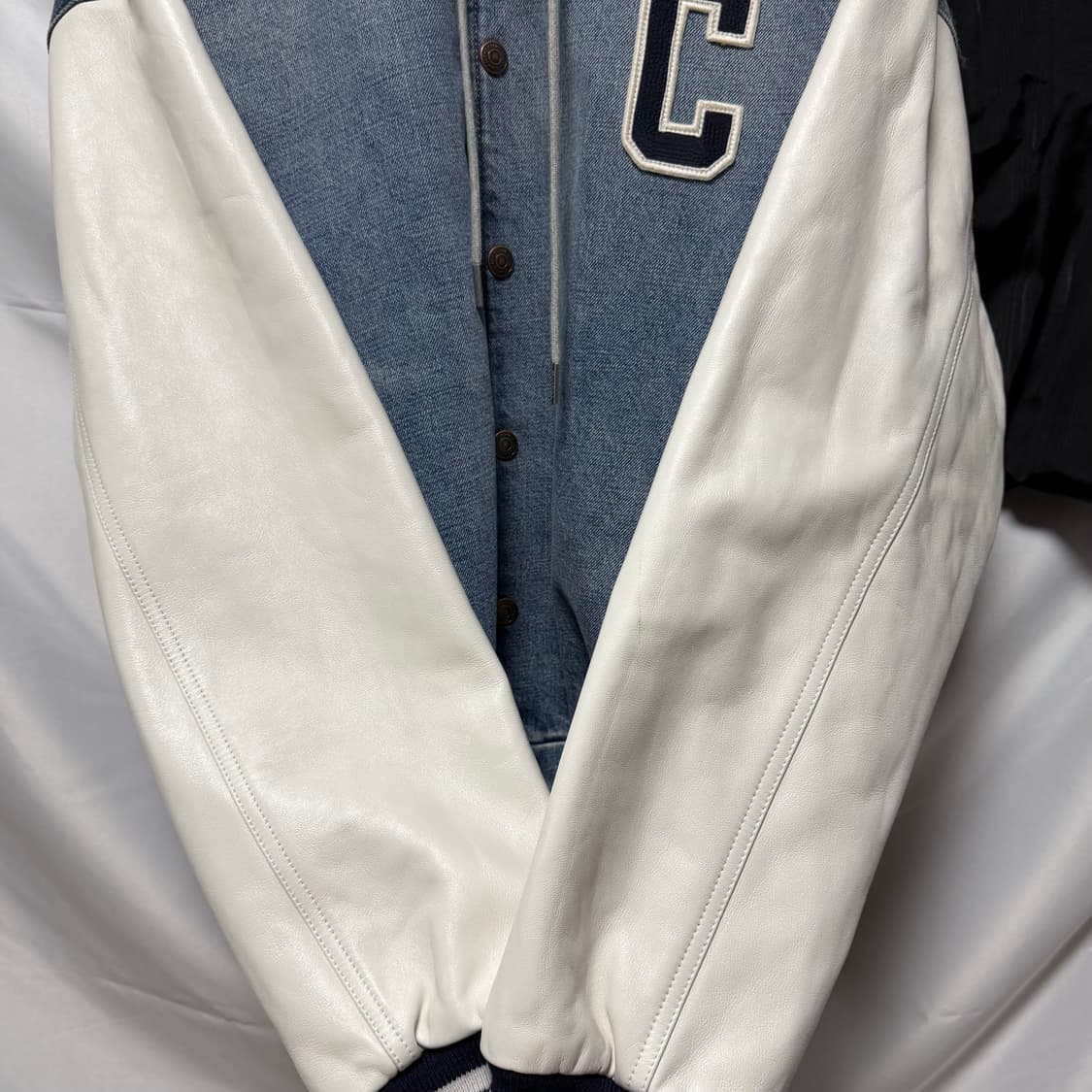 [S급/L] 셀린느 후드 데님 바시티 자켓 상품이미지8