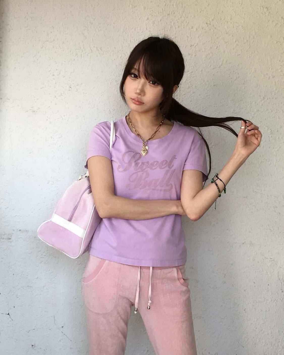 M HEAD 연보라 반팔 티셔츠 상품이미지1