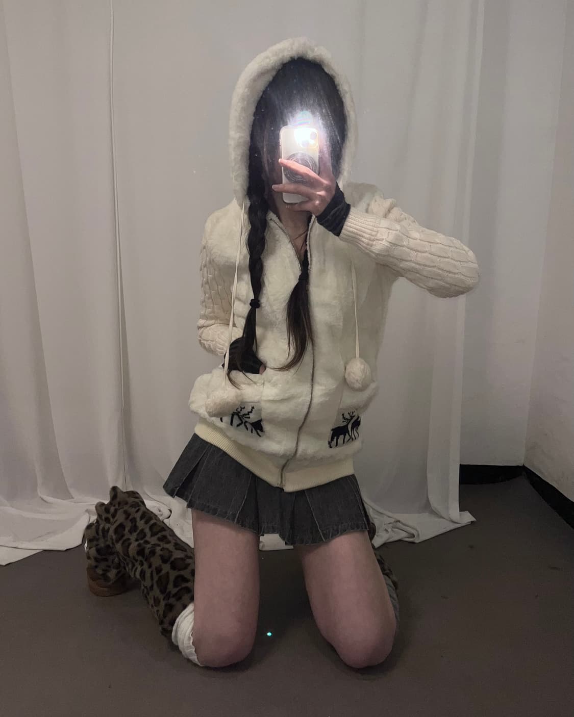 윈터 페어리 눈꽃 방울 후드집업 상품이미지3