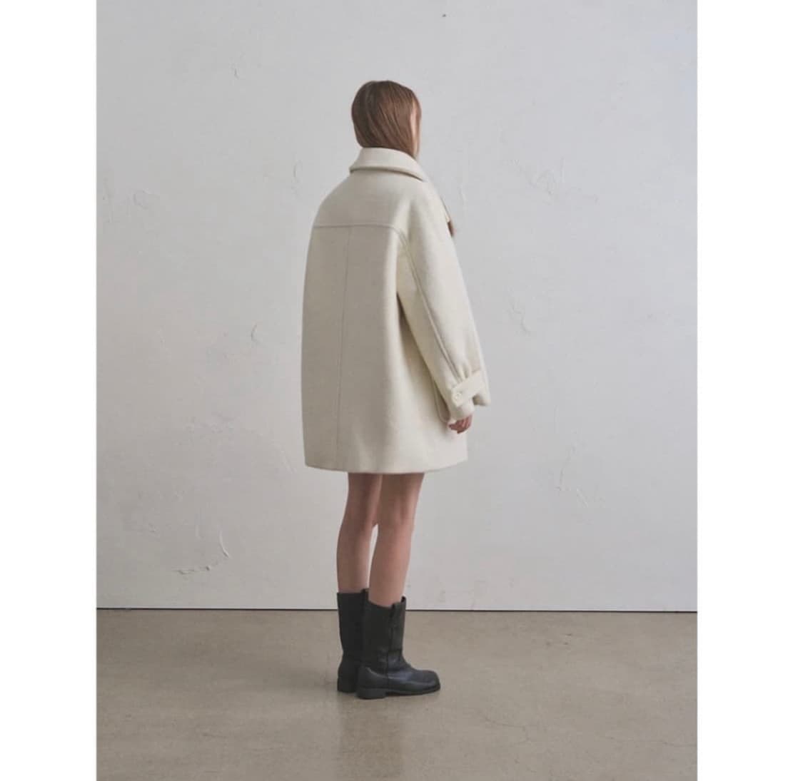 오로 부클 하프 울코트 크림 상품이미지2