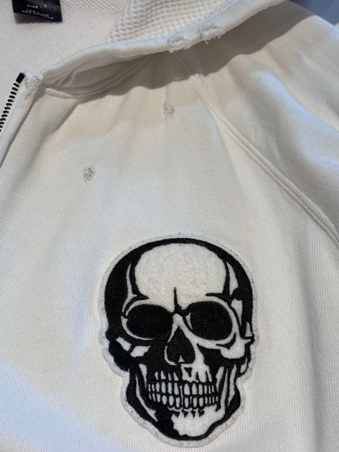 04SS 넘버나인 더블 스컬 지퍼 후디 화이트 상품이미지4