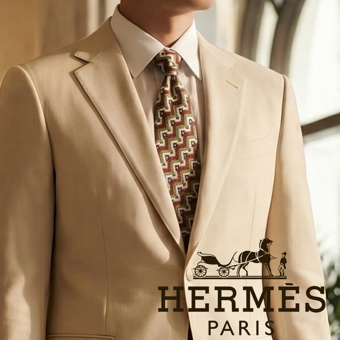 에르메스 실크 그린 패턴 넥타이 8.4cm A+등급 k1662
 상품이미지1