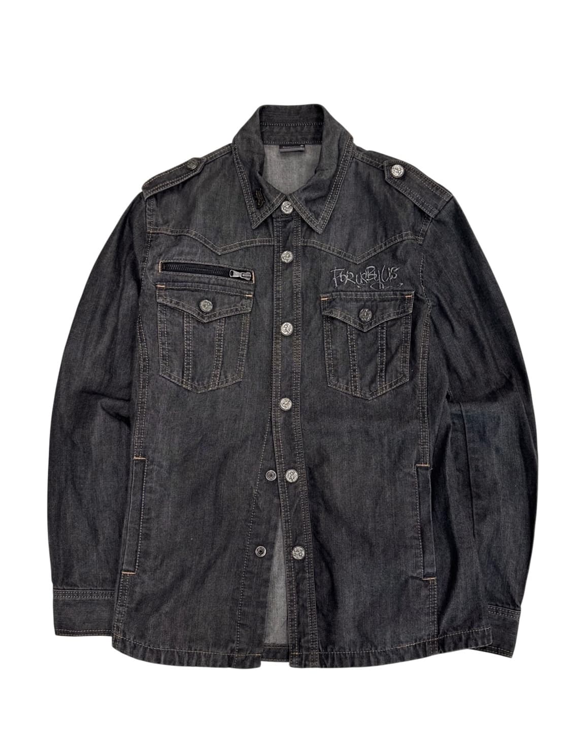 푸부 후부 데님자켓 브라운그레이 (L) 상품이미지1