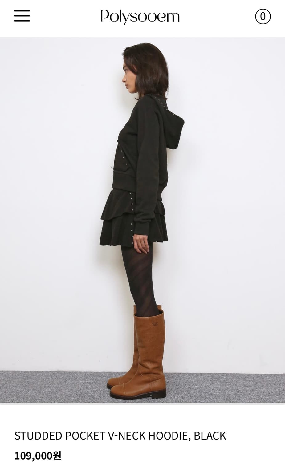 폴리수엠 스터드 포켓 브이넥 후드 상품이미지4