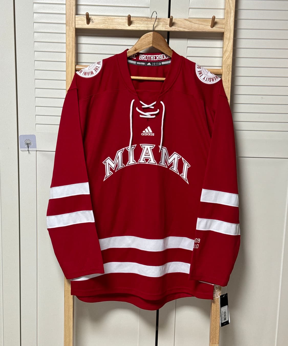 새상품 아디다스 MIAMI UNIVERSITY ICE 하키 져지 상품이미지1