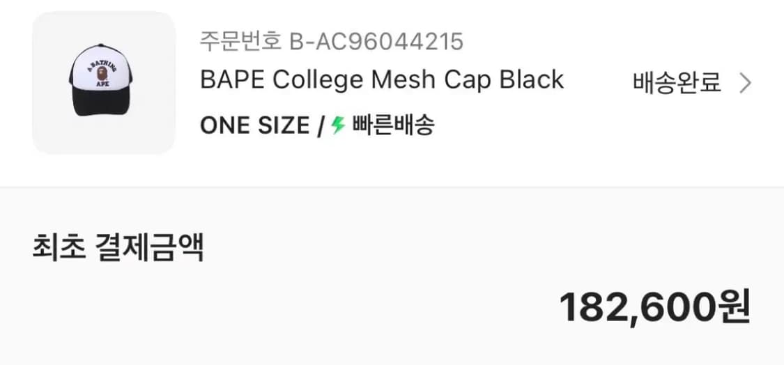 베이프 컬리지 메쉬캡 블랙 상품이미지6