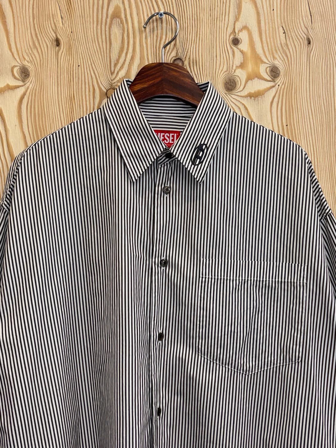 디젤 S-Trax 디스트레스드 스트라이프 반팔 셔츠 상품이미지2