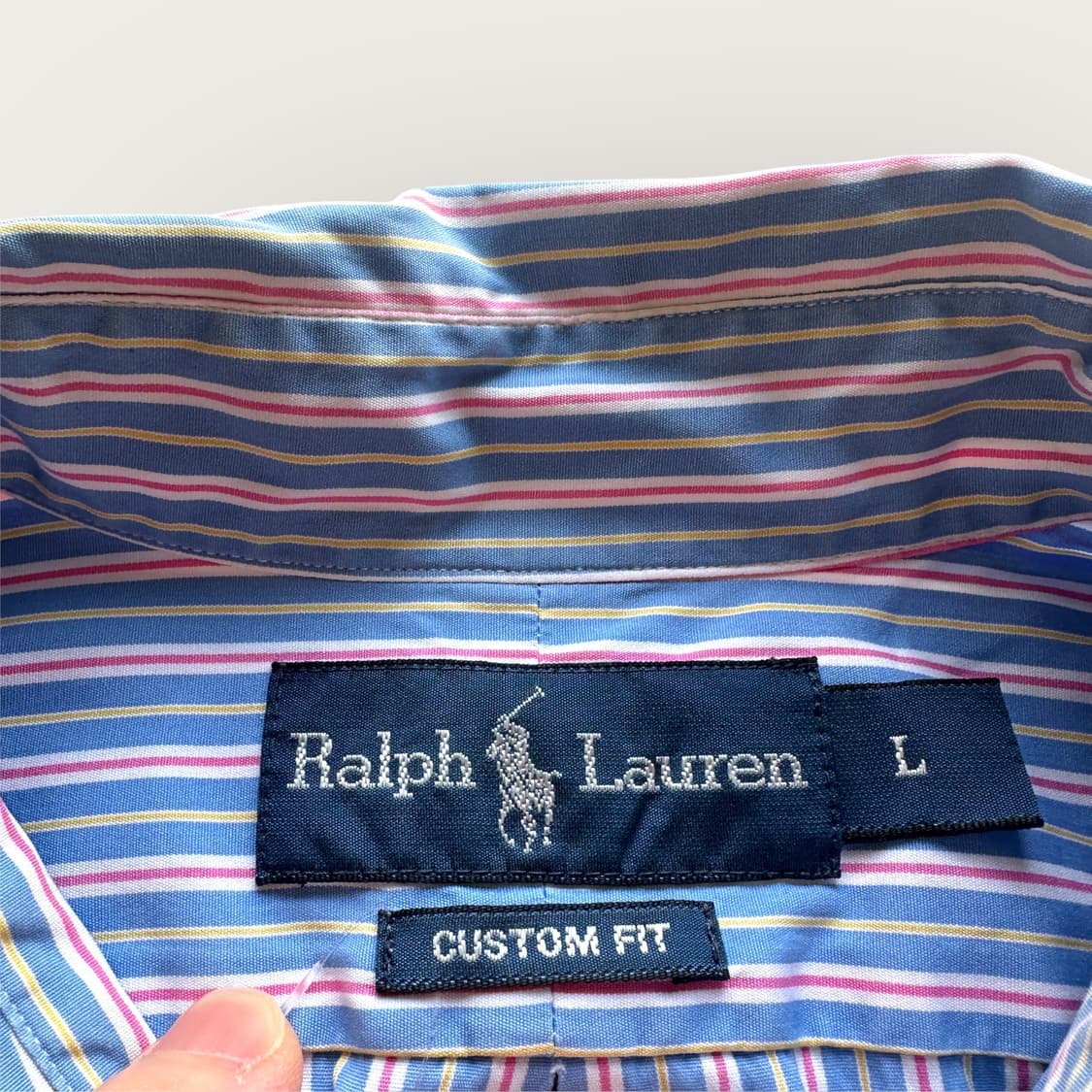 폴로 블루 스트라이프 셔츠 L 상품이미지3