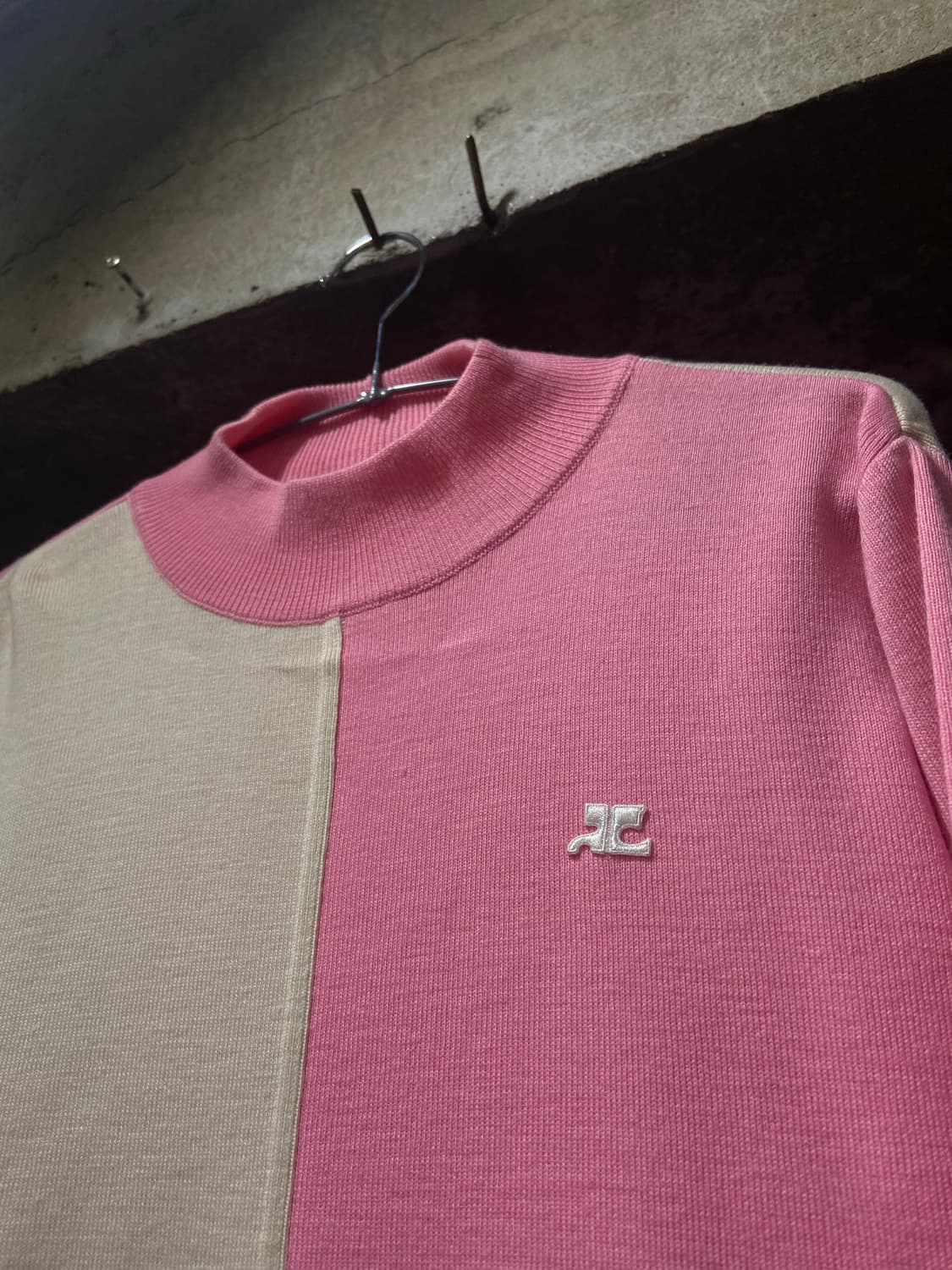 80s courreges 꾸레쥬 빈티지 컬러 블럭 니트웨어 상품이미지3