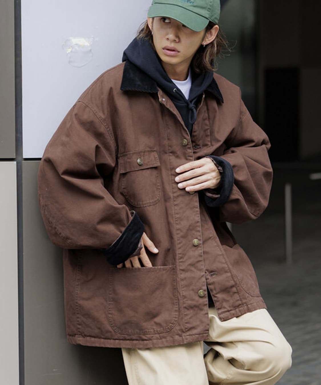 프릭스스토어 빅 실루엣 커버올 자켓 브라운 M 상품이미지5