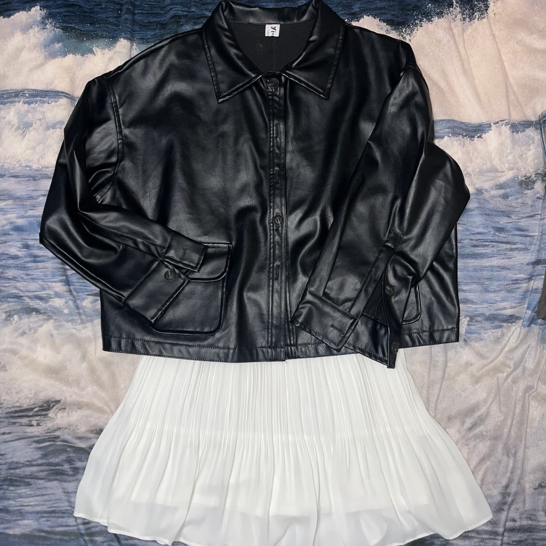 Vintage Pocket Leather Jacket 상품이미지2