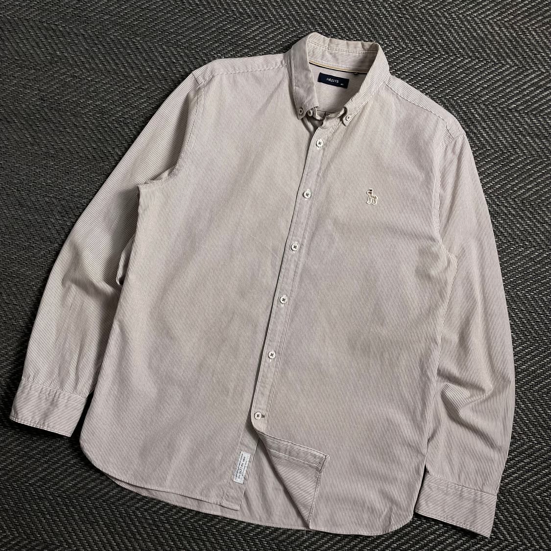 헤지스 자수로고 베이직 스트라이프 혼방 셔츠y 4348 상품이미지1