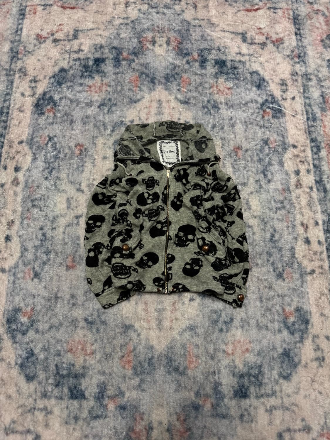 Dig deep 00s skull avant knit zip up 상품이미지2