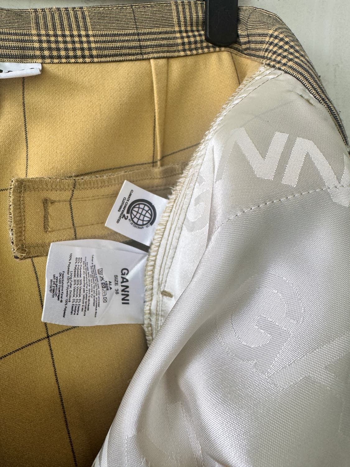 새상품 컨디션 GANNI 체크 와이드 팬츠36(55사이즈) 상품이미지4