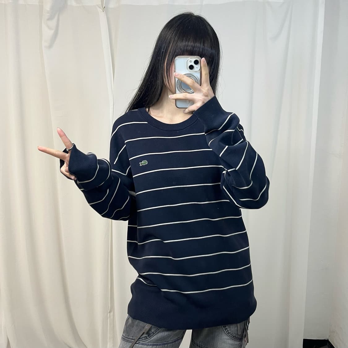 Lacoste navy striped knit 상품이미지2