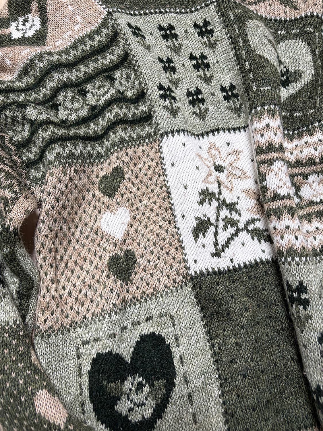 90s USA 빈티지 패치워크 스웨터 상품이미지7