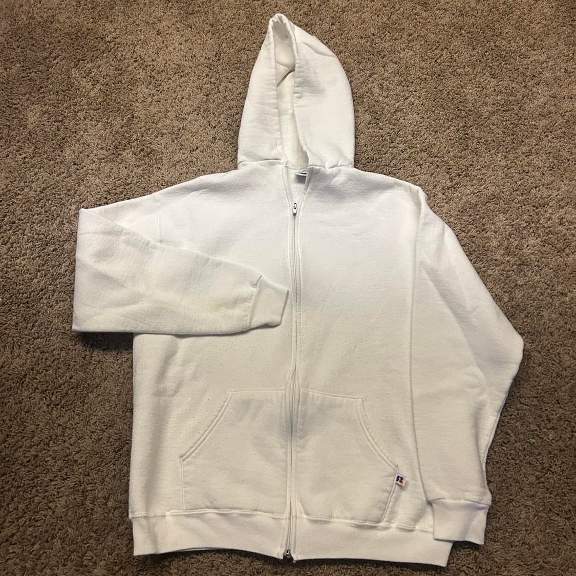 90s 러셀 애슬레틱 후드집업 화이트 상품이미지1