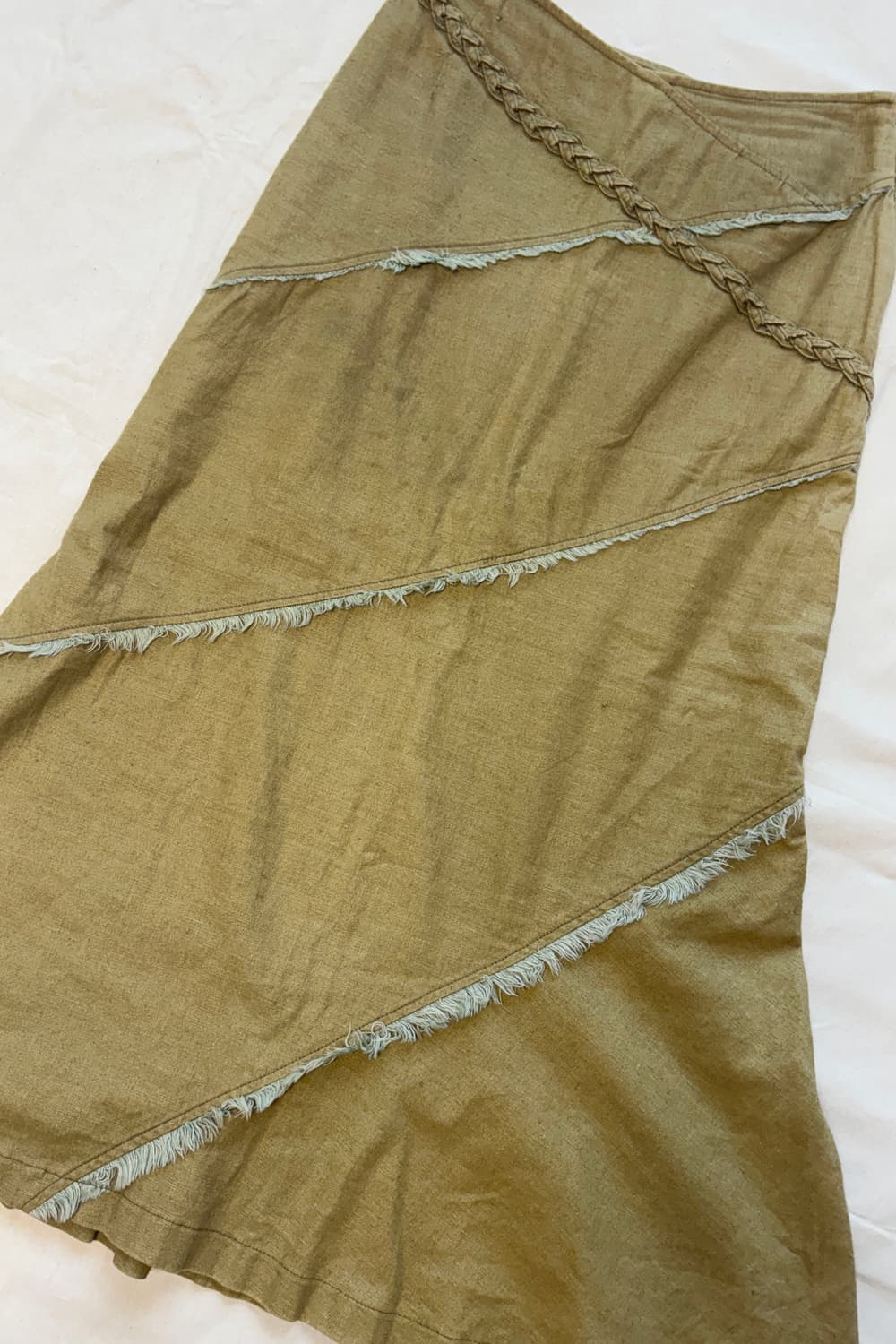 Asymmetric Paneled Linen Midi Skirt 상품이미지7