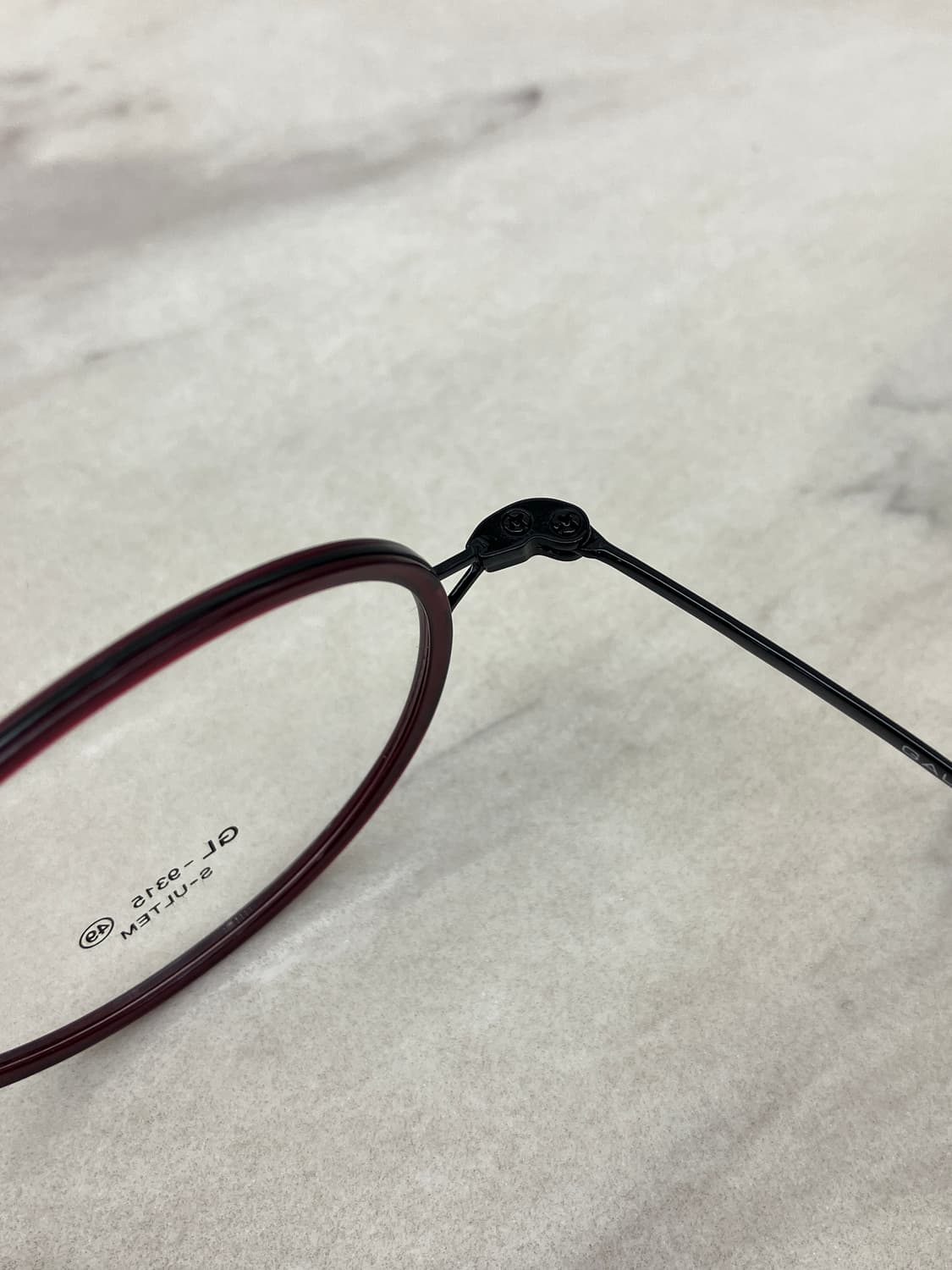 갤랑 GALLAN 블랙 와인 솔텍스 라운드 메탈테 안경 상품이미지3