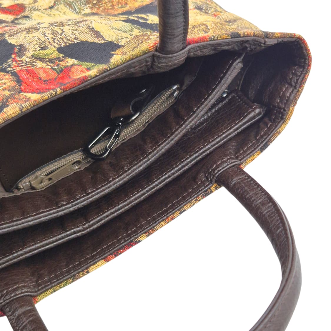 90s 야마토야 엔틱 고블랭 레더 고양이 핸드백 상품이미지6