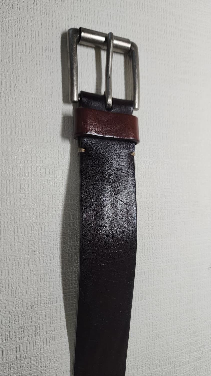 통가죽 벨트 브라운 색상 상품이미지2