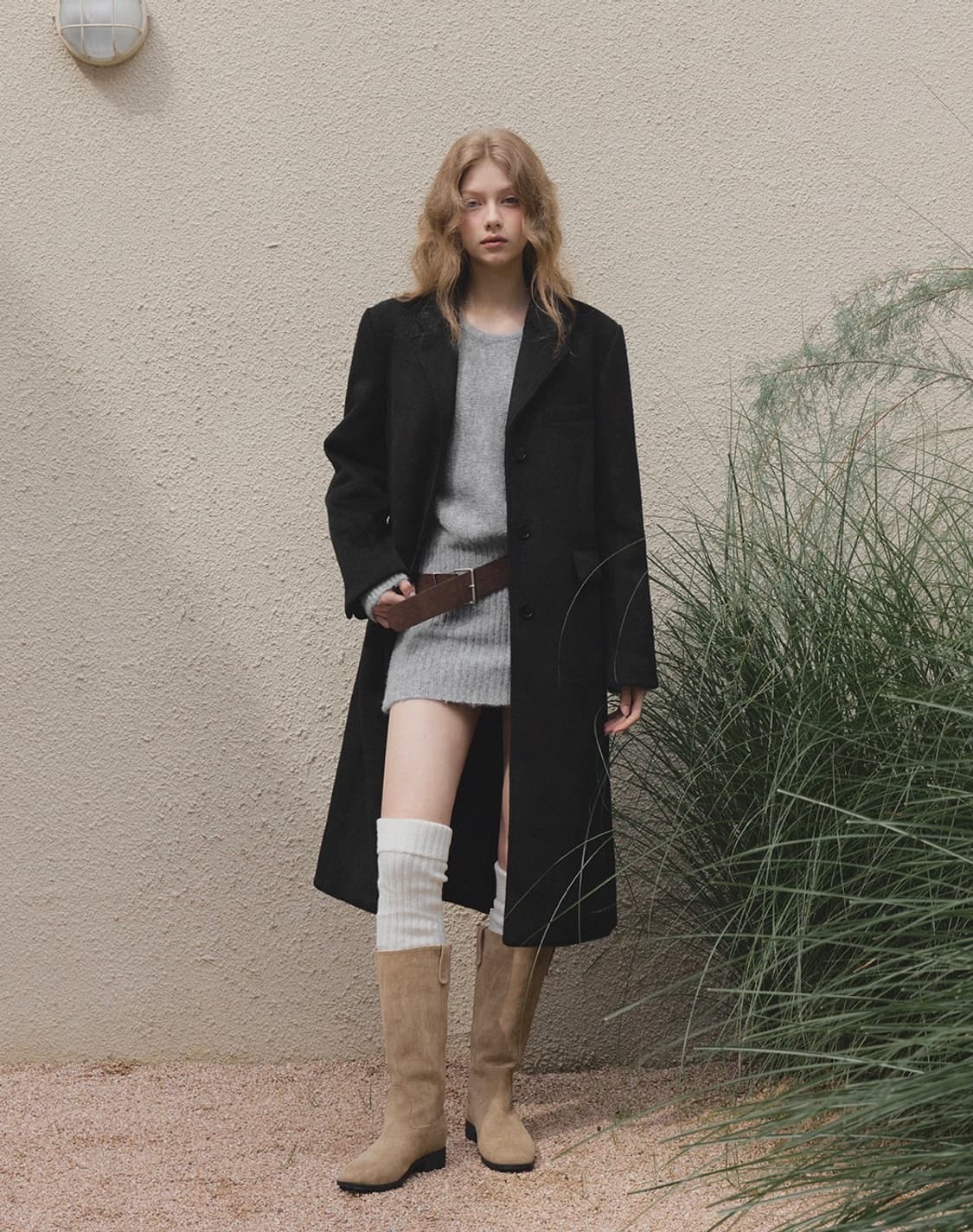 트위 레인 루즈핏 니트 원피스 상품이미지2