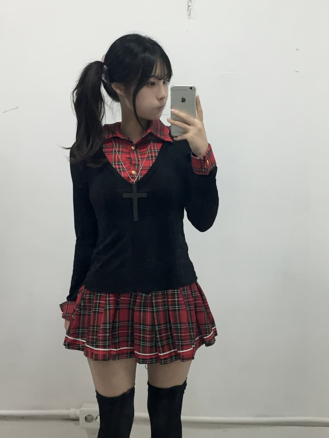 코디셋 ! 데스노트 미사깔 펑크 타탄체크 코디셋 상품이미지1