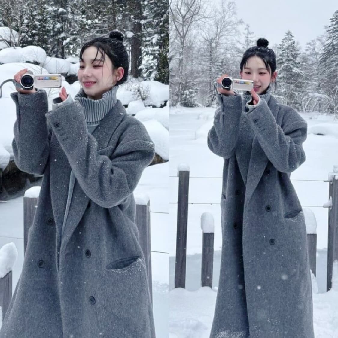 더오유 코트 그레이 카리나 착용 코트 상품이미지2