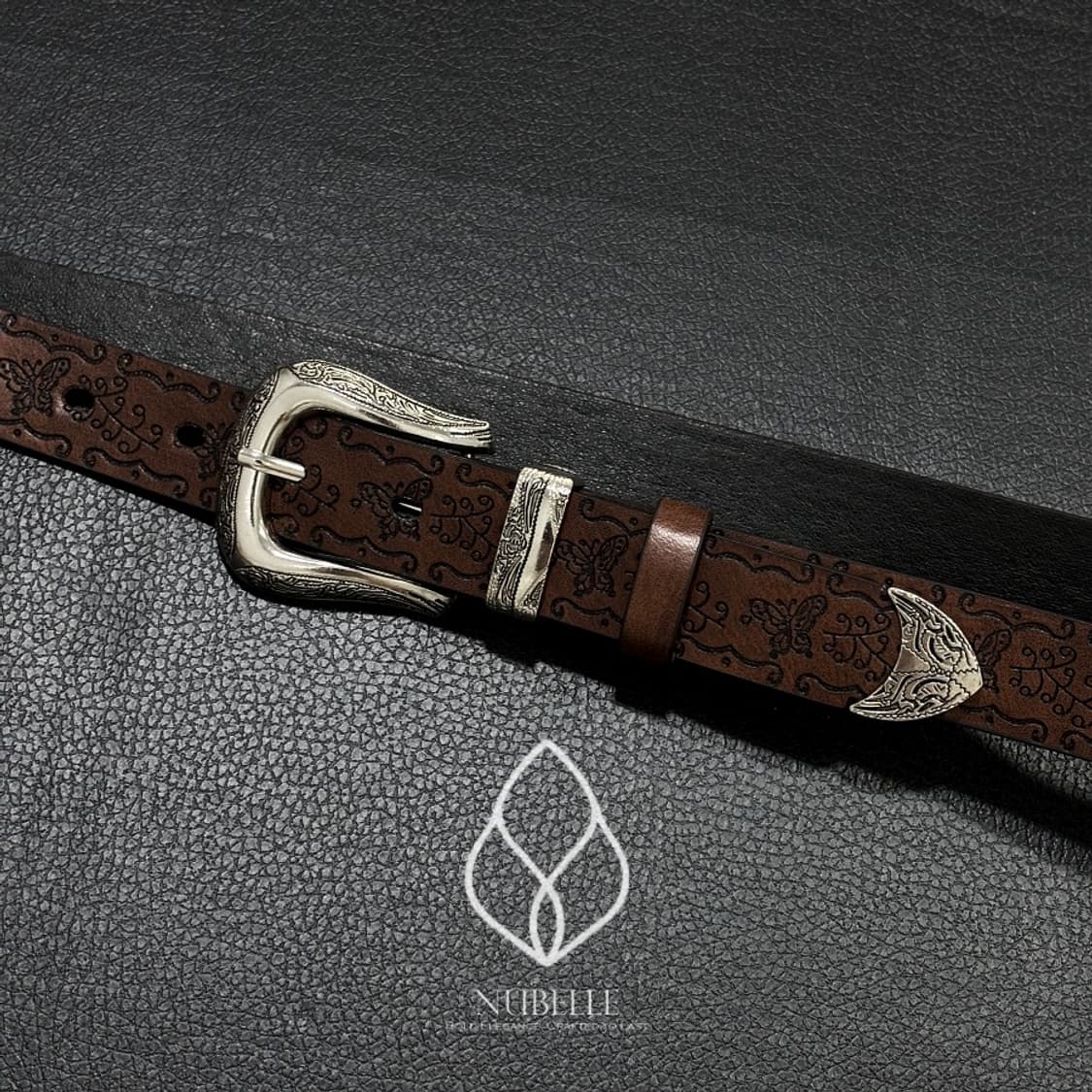 🌗 Ethnic embossed belt / 에스닉 음각 가죽 벨트 상품이미지2