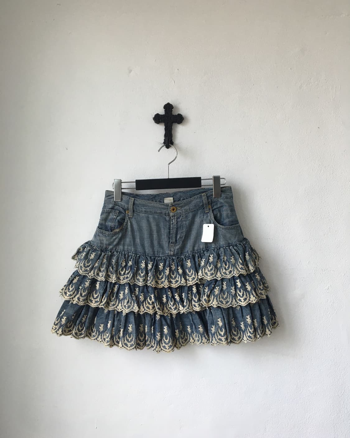 Axes femme embroidery layer mini skirt 상품이미지2