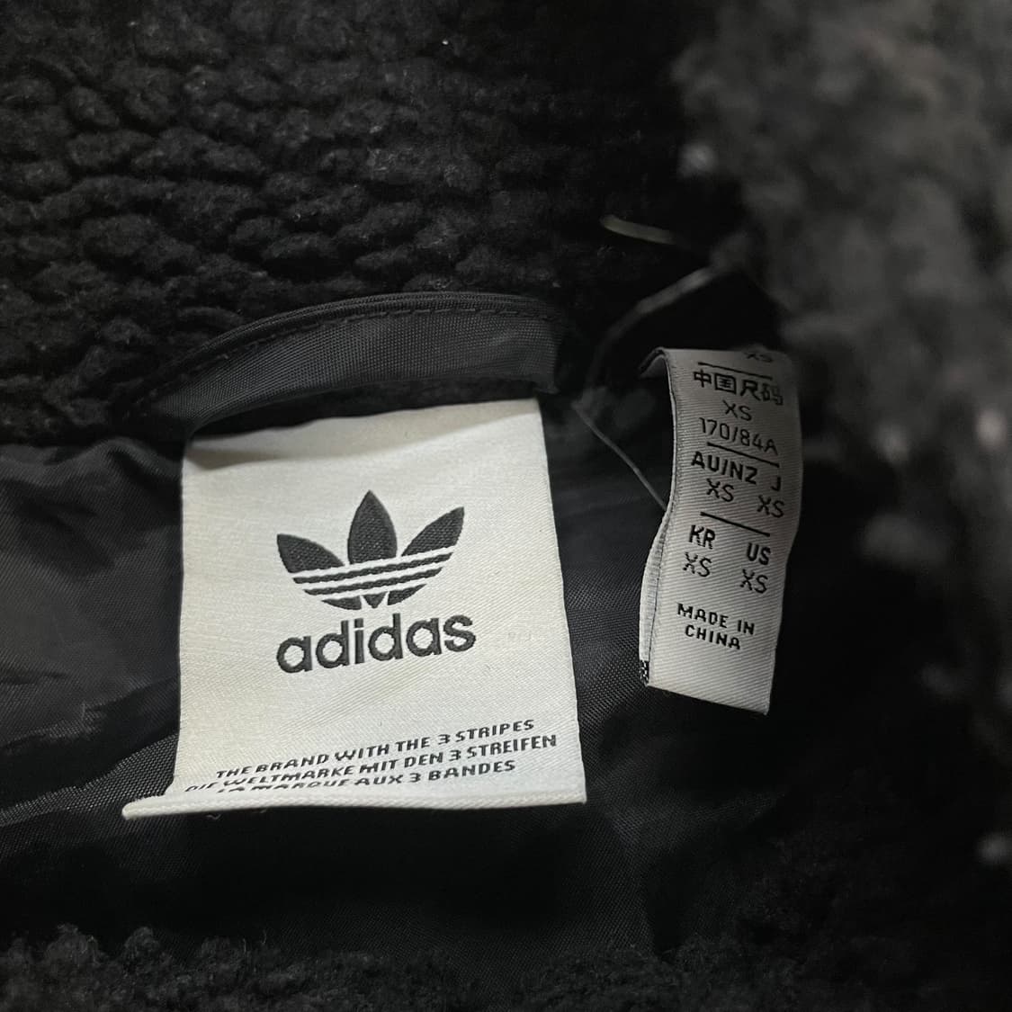 아디다스 빅 트레포일 후리스 자켓 블랙 그레이 상품이미지3
