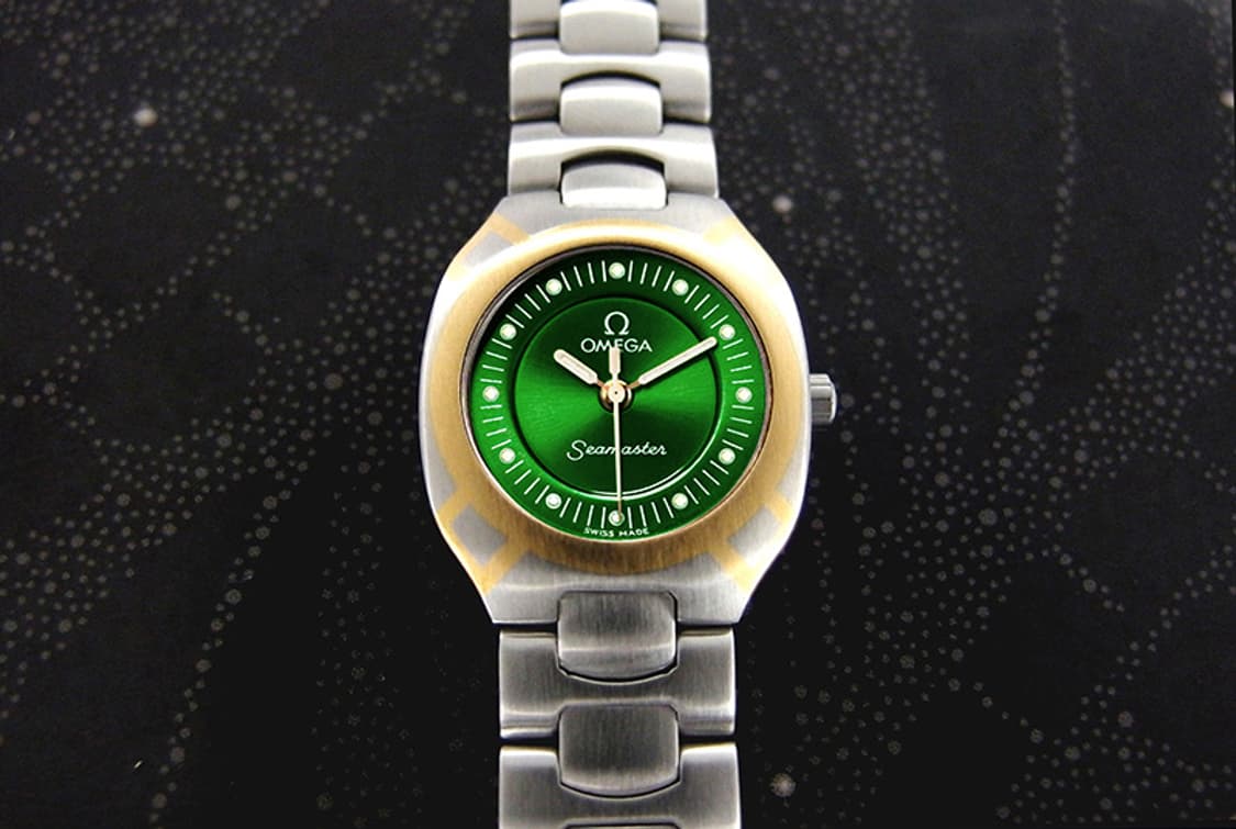 오메가 씨마스터 폴라리스 그린 선레이 다이얼 여성용 스틸 시계 상품이미지7