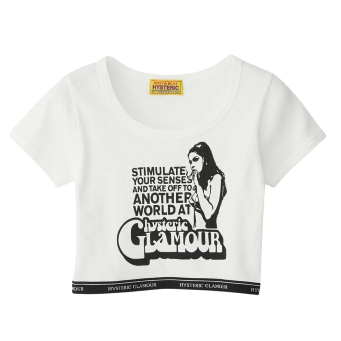 히스테릭 글래머 스모킹 걸 치비 티셔츠 화이트 상품이미지1