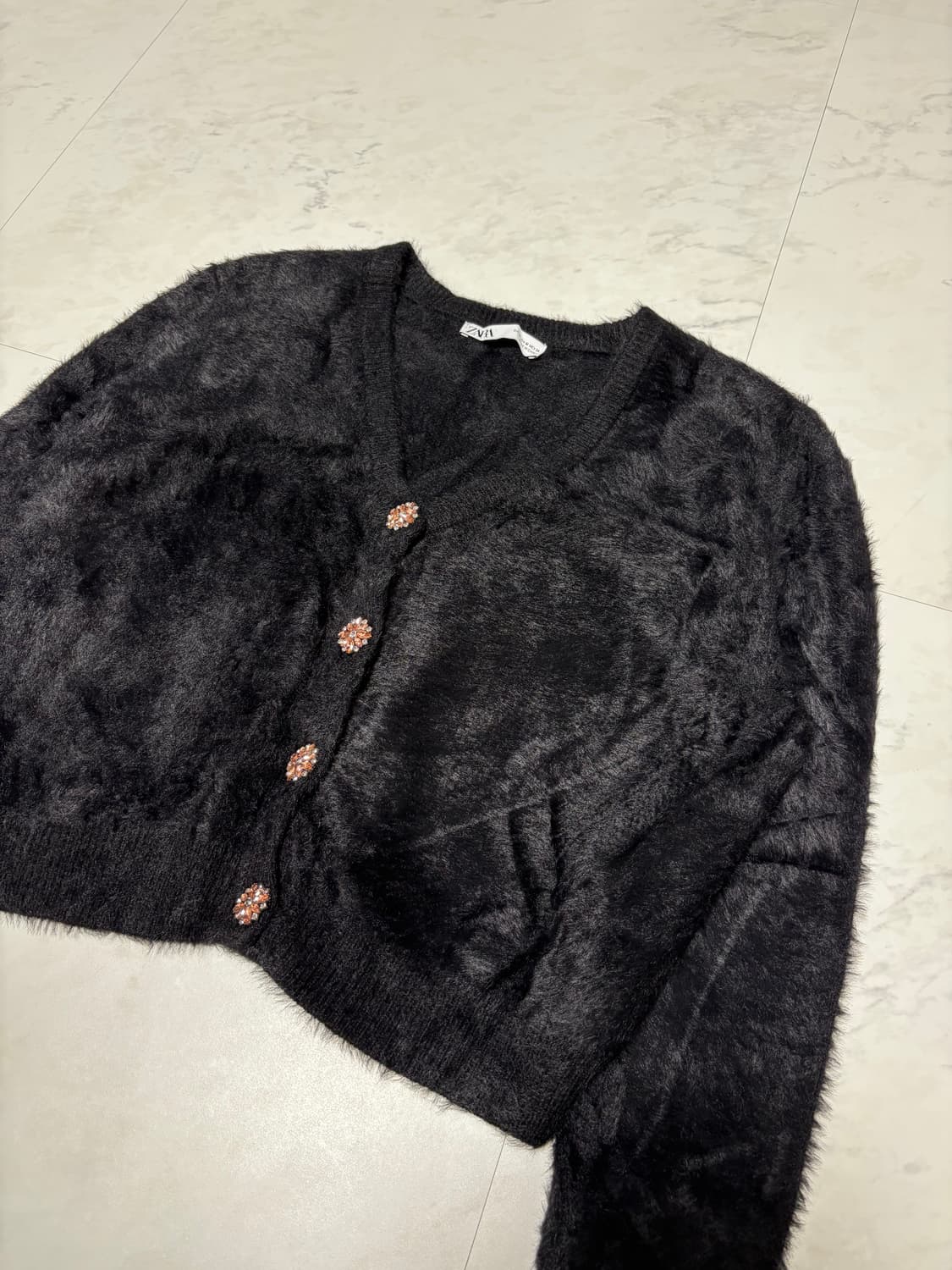 ZARA 블랙퍼가디건m 상품이미지2