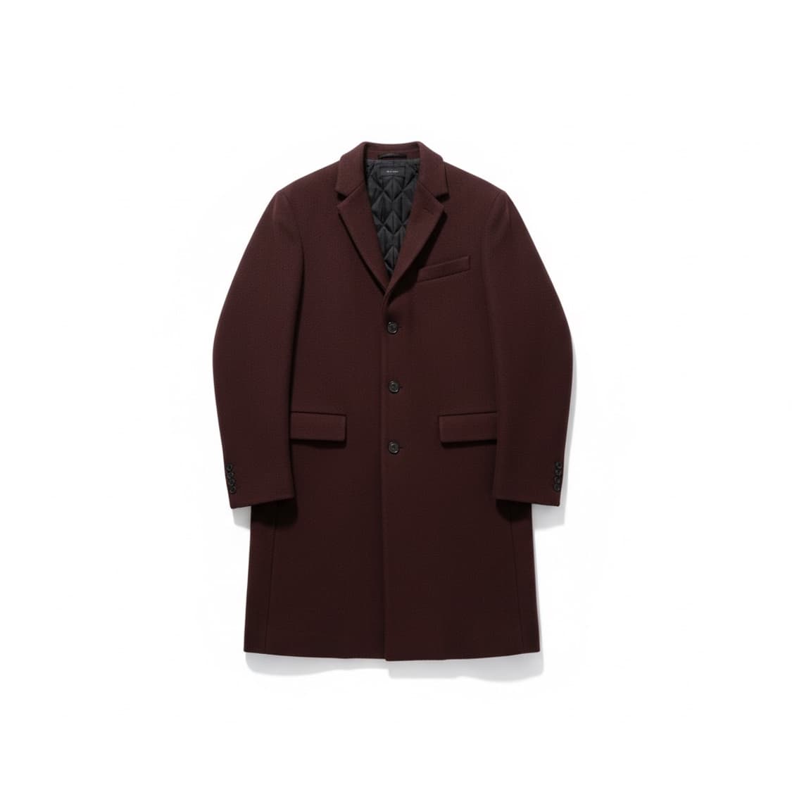 질스튜어트뉴욕 맨 버건디 누빔 울혼방 롱코트 L 상품이미지1