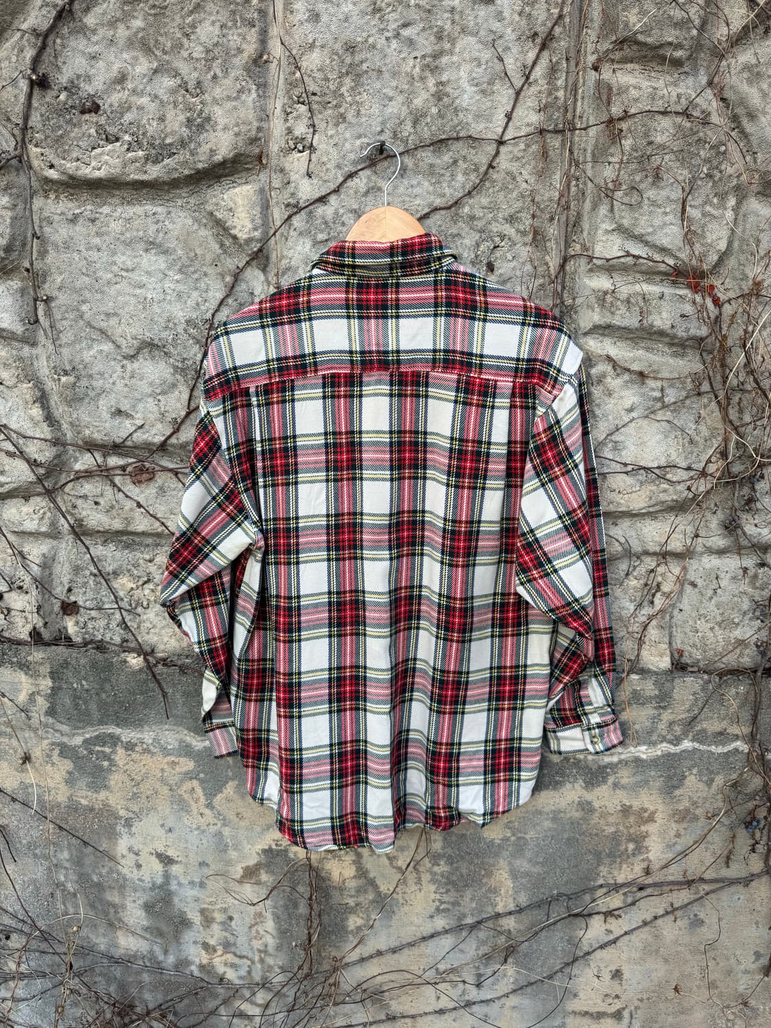 80s 멀티메이트 체크 배색 플란넬 셔츠 L 상품이미지2