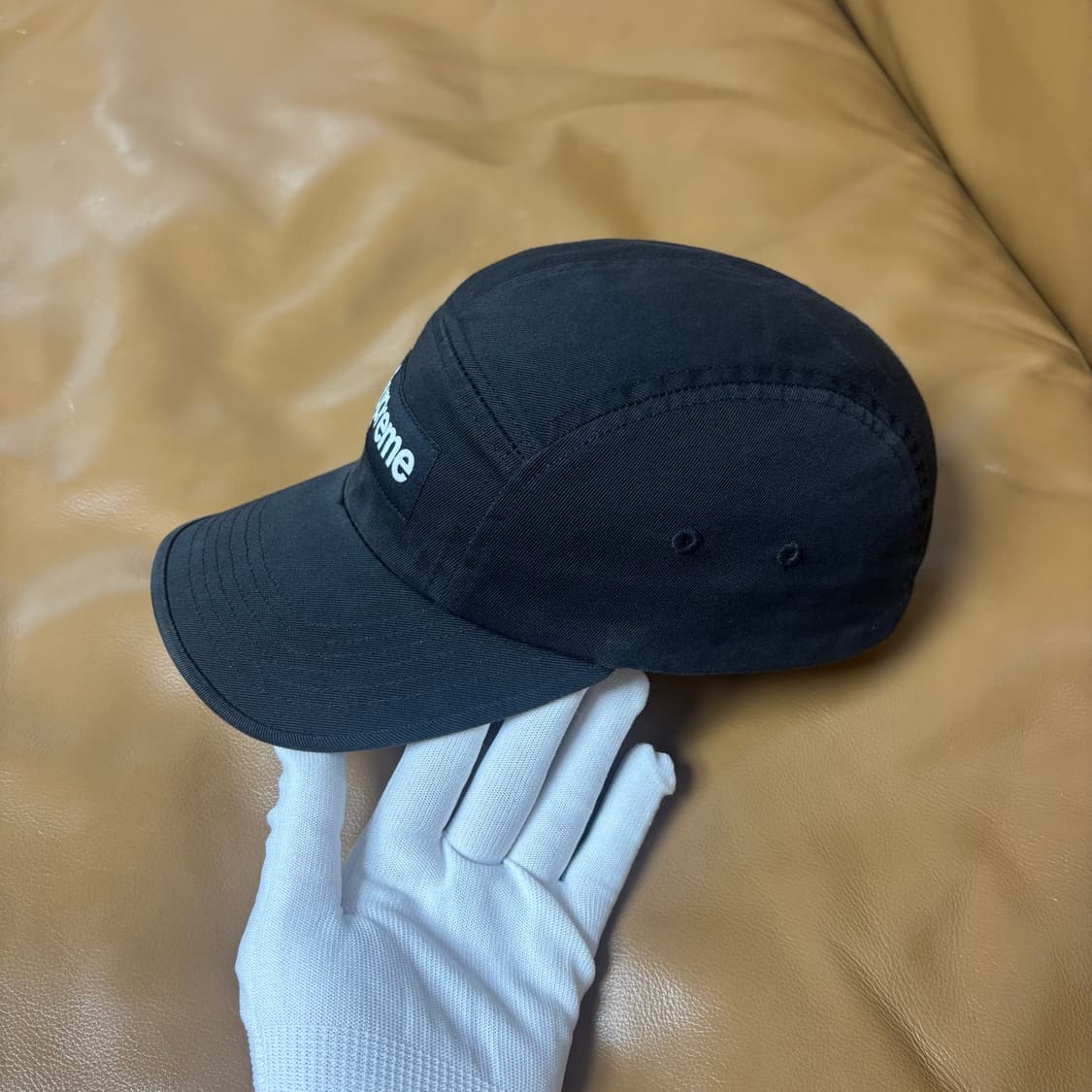 슈프림 캠프캡 모자 박스로고 워시드 블랙 상품이미지4