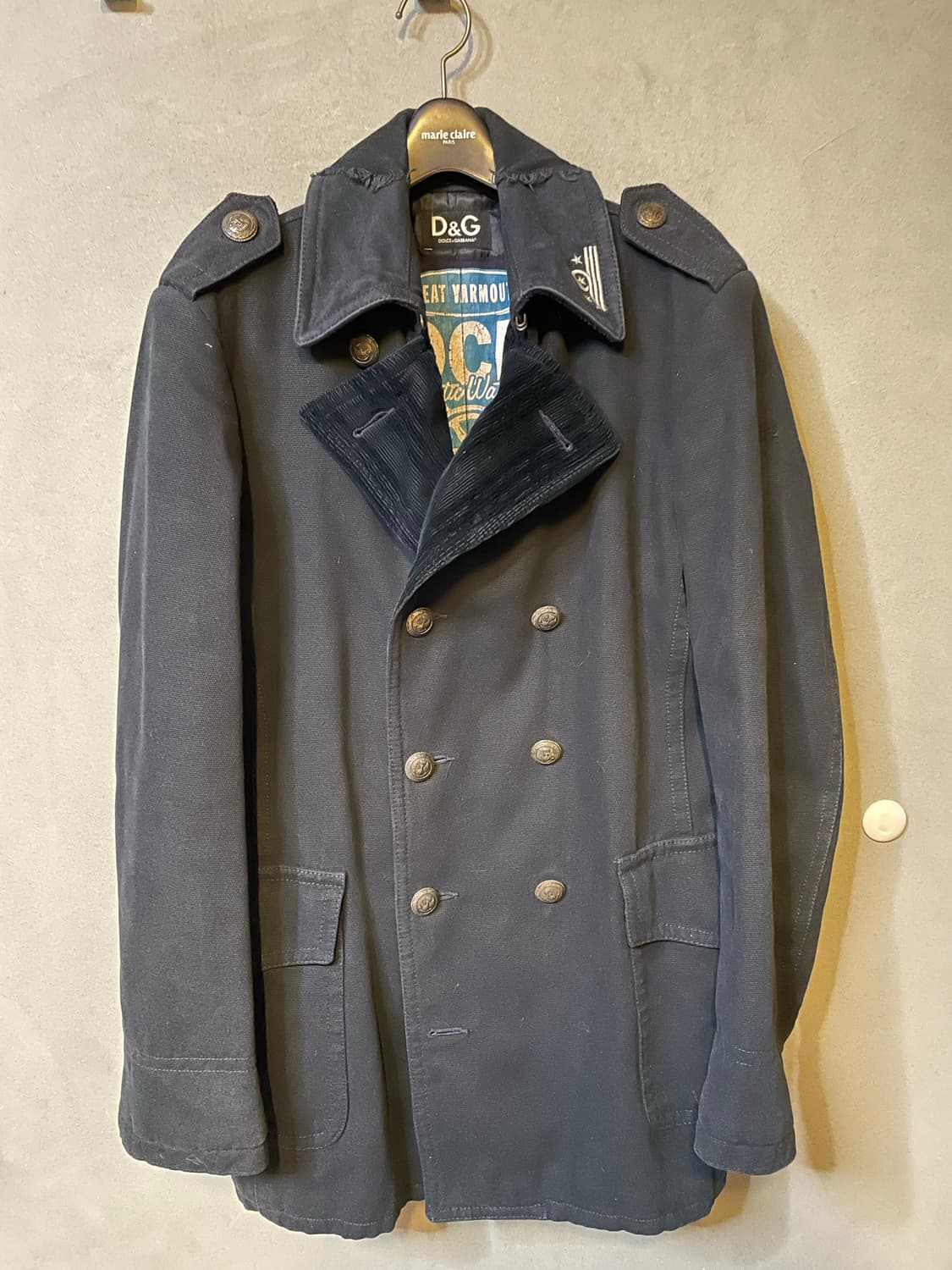 D&G 빈티지밀리터리 아카이브 은장단추피코트 48size 상품이미지2