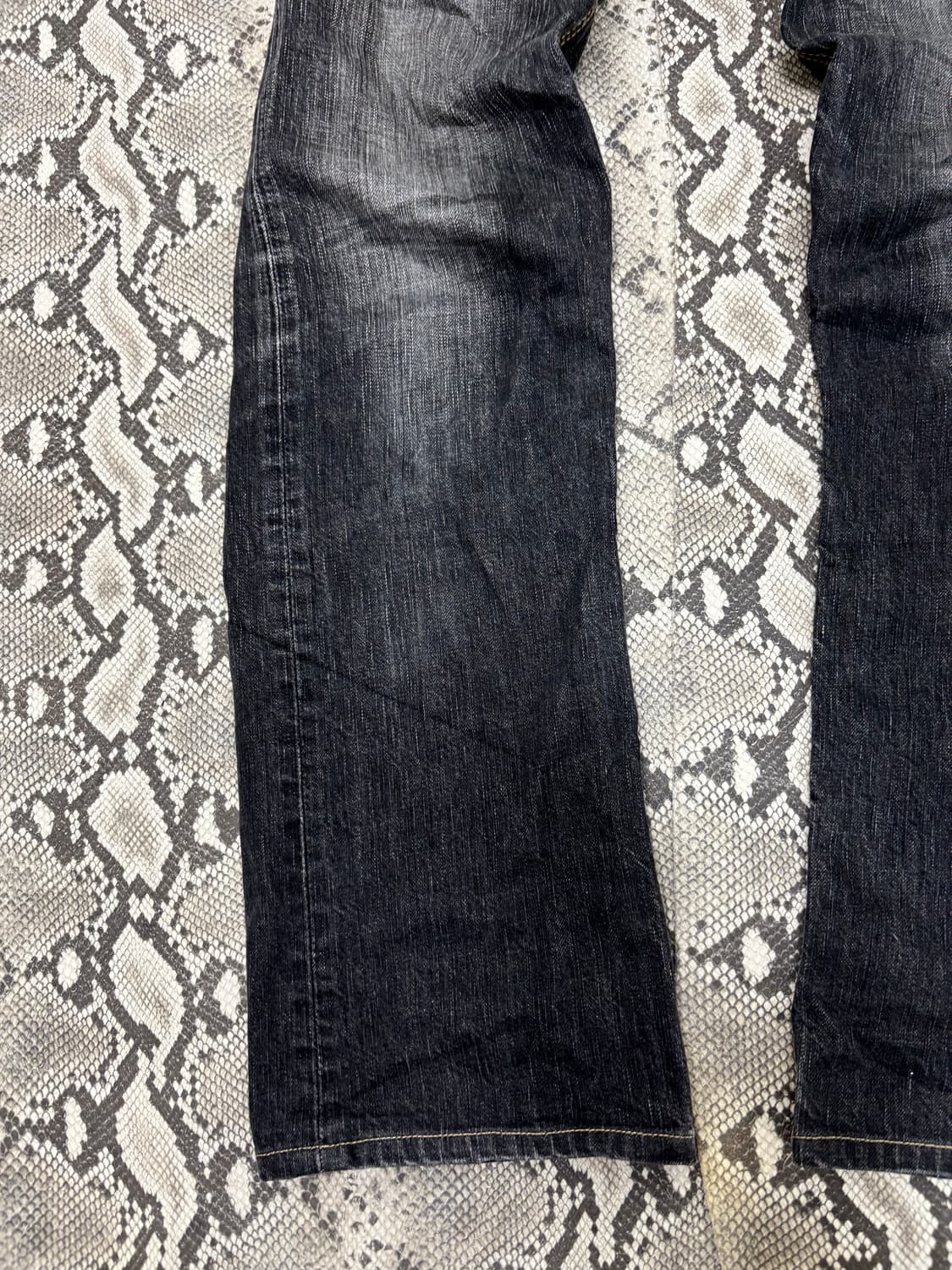 “Edwin”Y2K Black Denim Washed Pants 상품이미지2