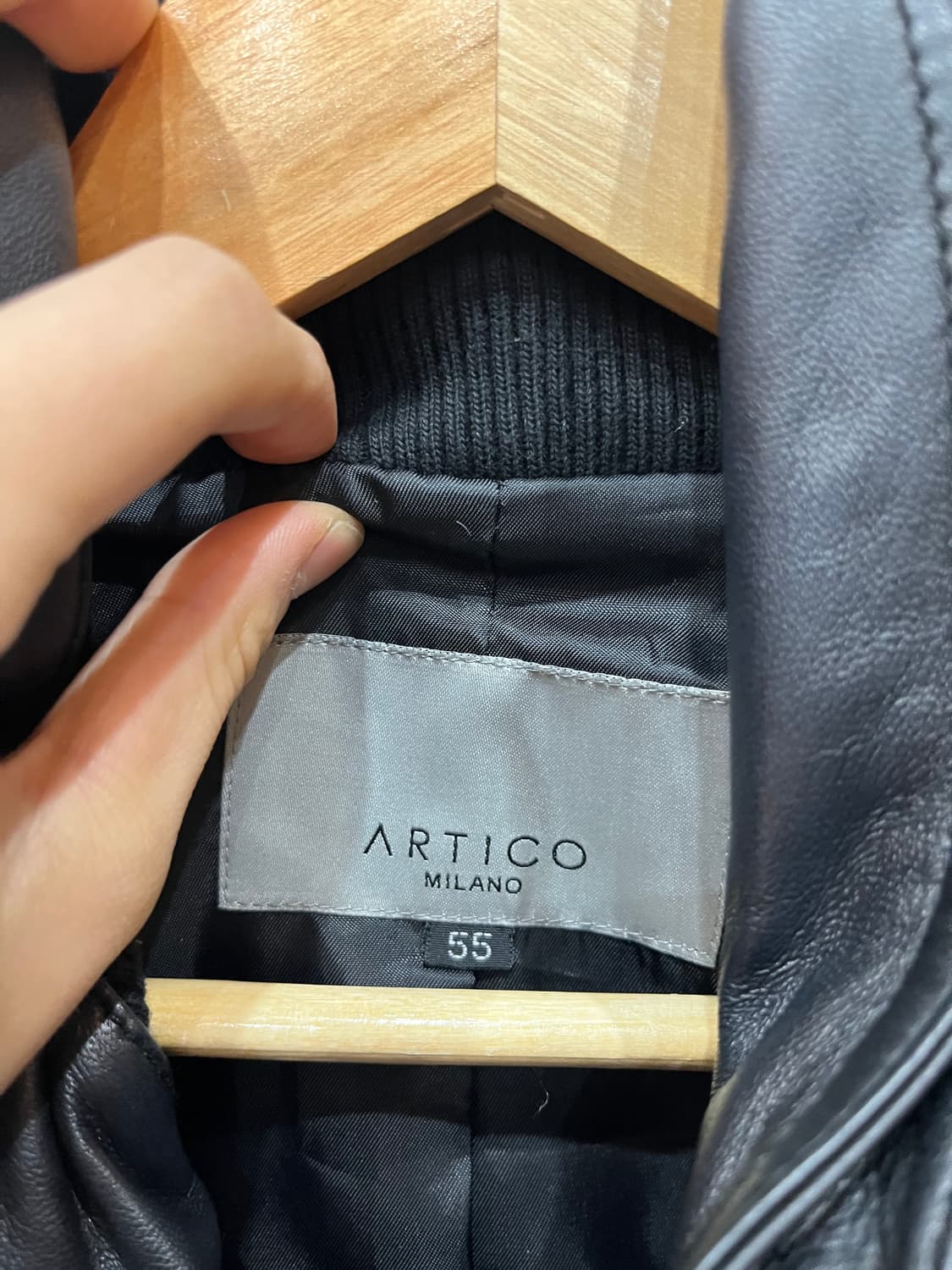 ARTICO 하이넥 양가죽 자켓 우먼즈 블랙 상품이미지5