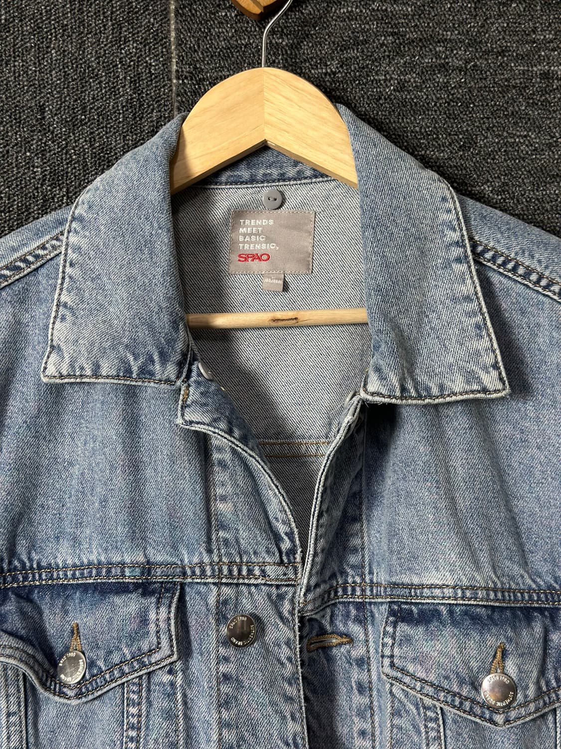 SPAO 데님 자켓 S Light Indigo 상품이미지3