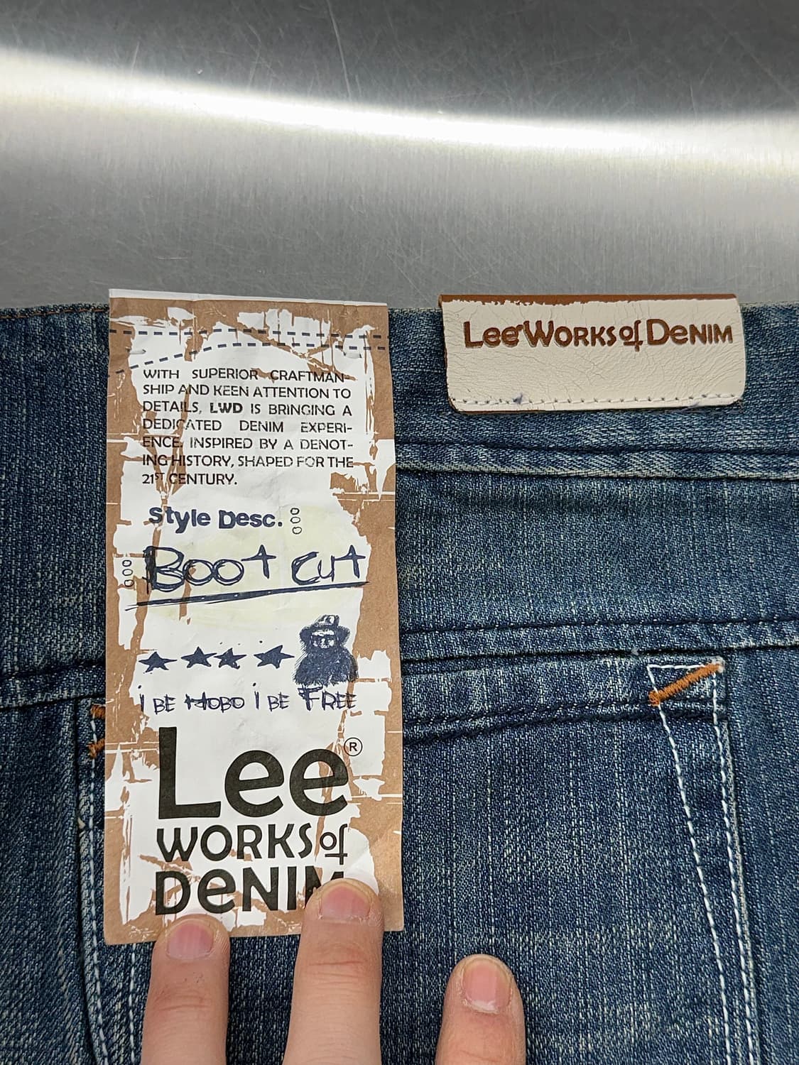 리 라이트 블루 캣워싱 부츠 미디 데님 스커트 상품이미지6